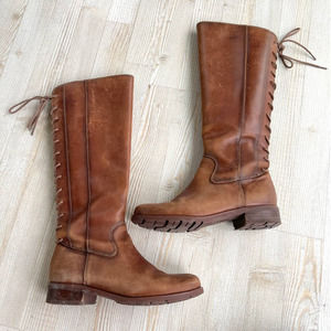 Sofft Sharnell Lace Up Leather Riding Boots | Brown Size 8